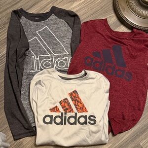 Adidas Kids' Long Sleeve Tees - Gray, Red, and light gray
